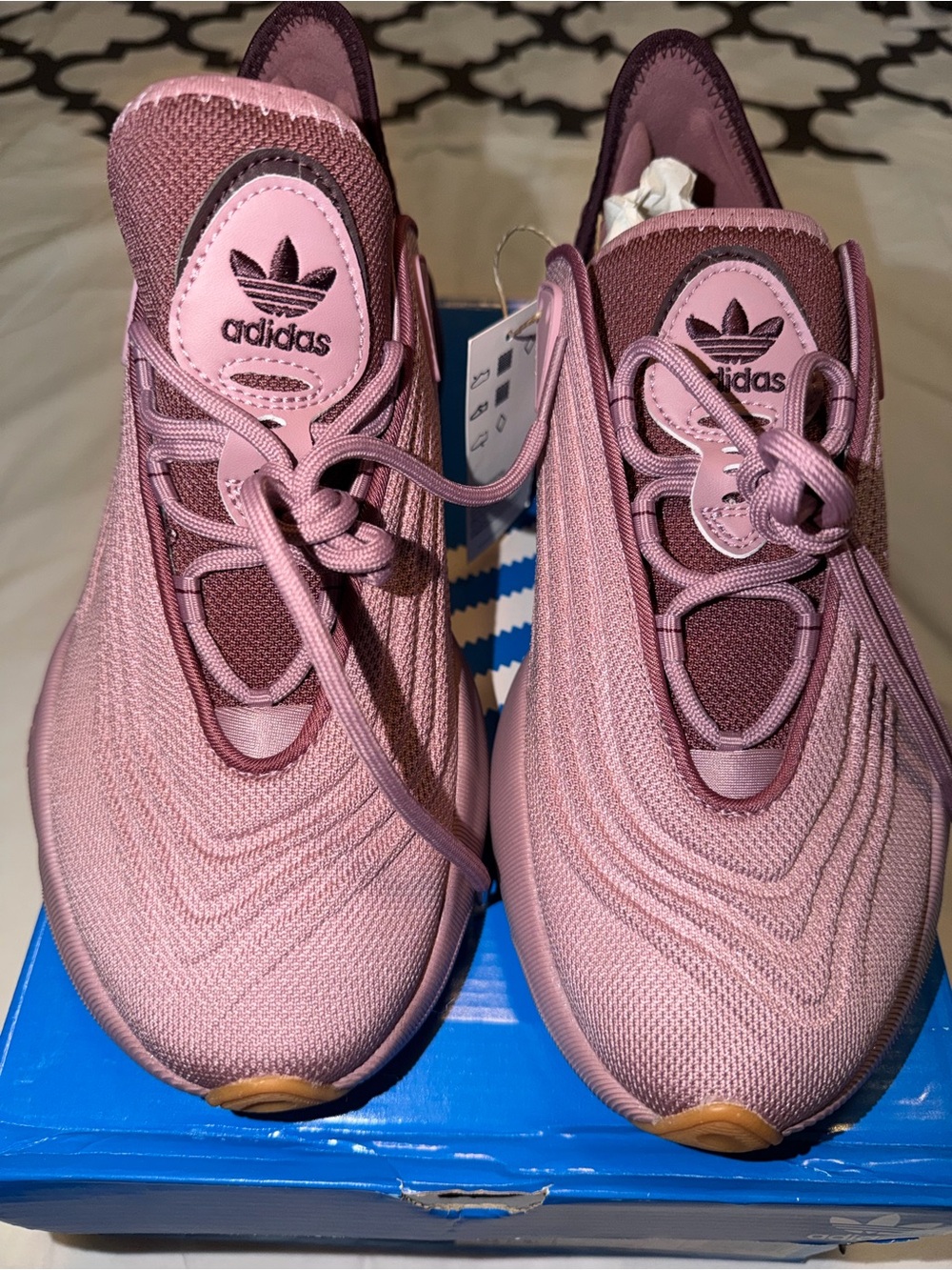 adidas Women’s Rose Pink Athletic Sneakers with Maroon Accents
